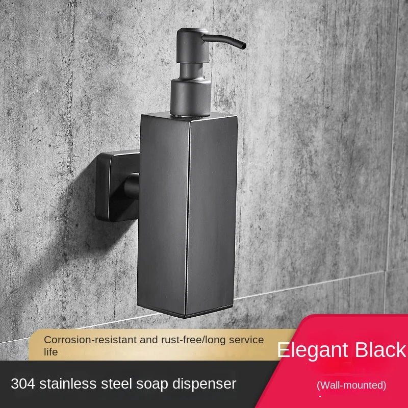 distributeur de savon mural en acier inoxydable 200 ml accessoires salle de bain - vue 11 sur 21