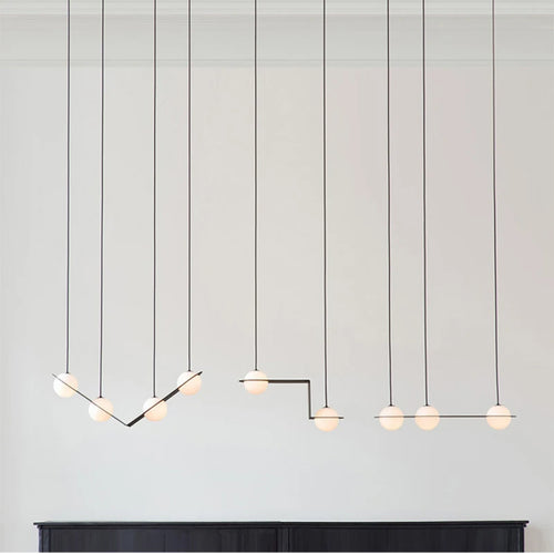 Kreative minimalistische Pendelleuchte mit geometrischem Design für Geschäftsräume - vue 2 sur 11