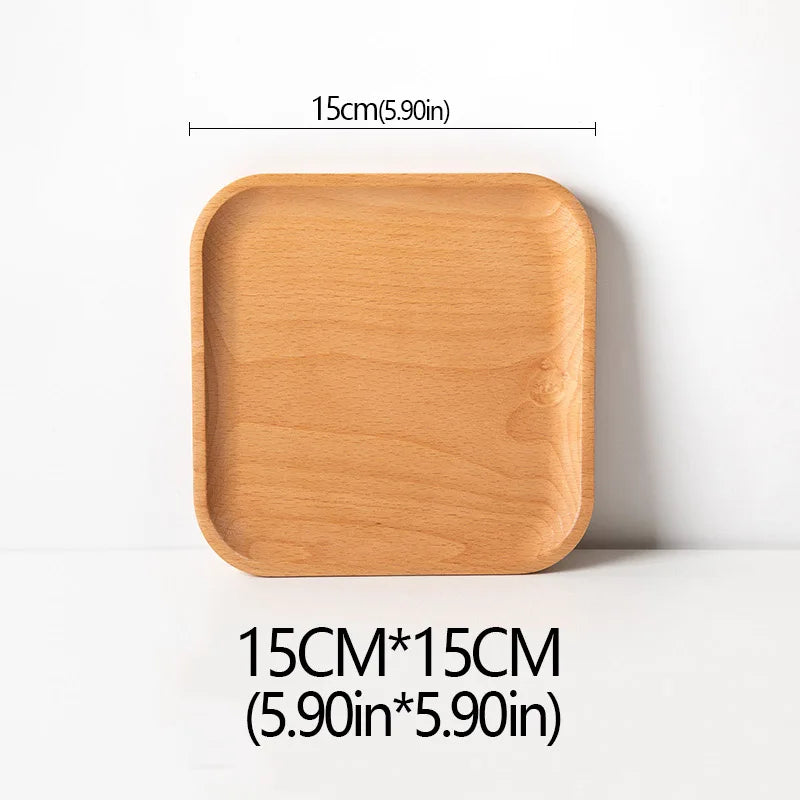 Wood Beech Plate Fruit Plate Oval Pallet trays decorative Candy Rectangular Dessert Dinner Tableware Tray, Kitchen Accessories - vue 16 sur 16