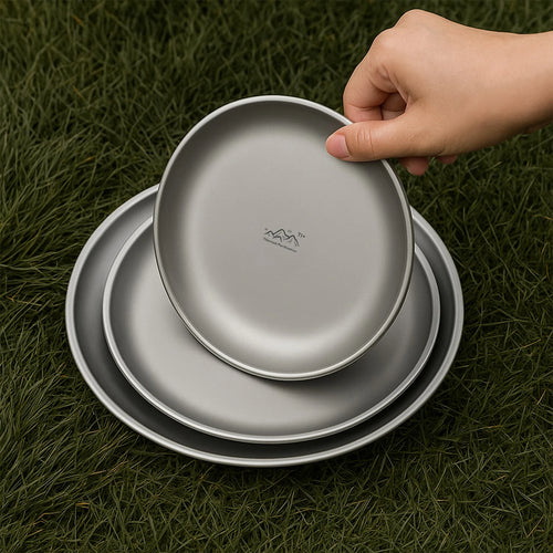 Assiette titane ultralégère portable pour camping randonnée