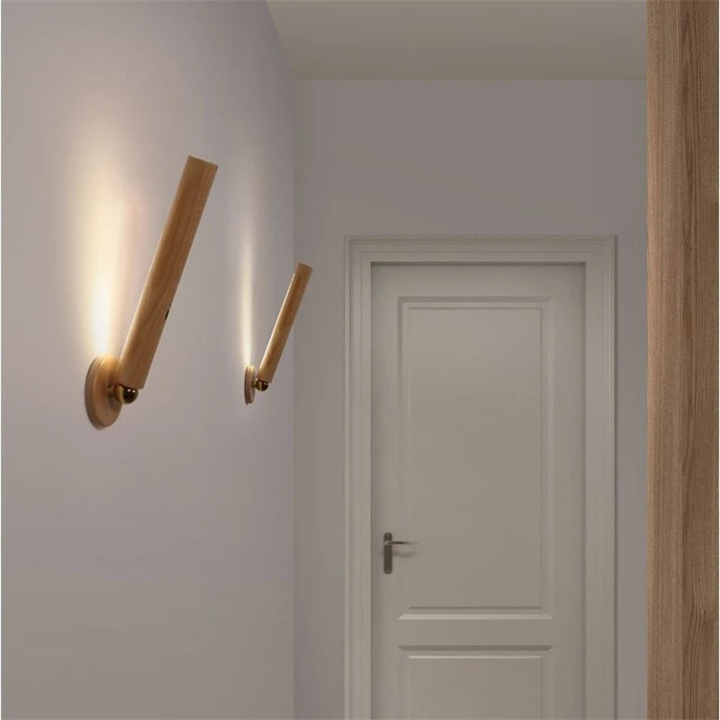applique murale magnétique en bois avec lumière led tactile - vue 5 sur 7