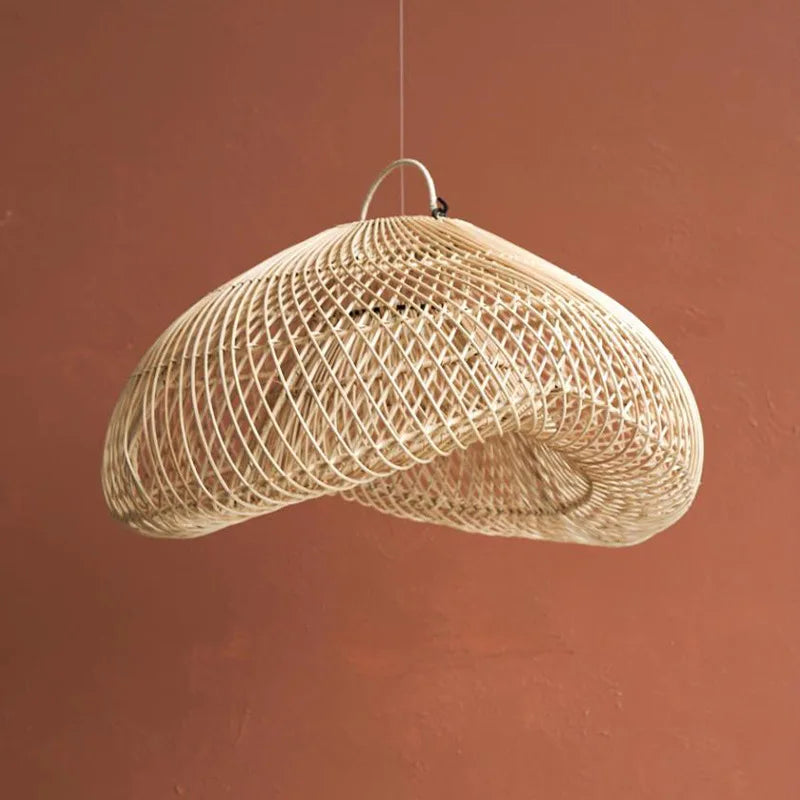 Lustre en rotin de style Wabi sabi fait à la main - vue 3 sur 8