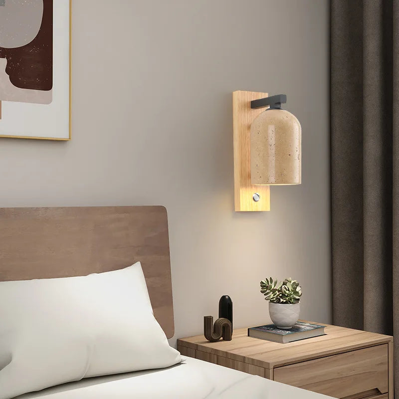 applique murale led en pierre naturelle pour hôtel avec interrupteur - vue 4 sur 10