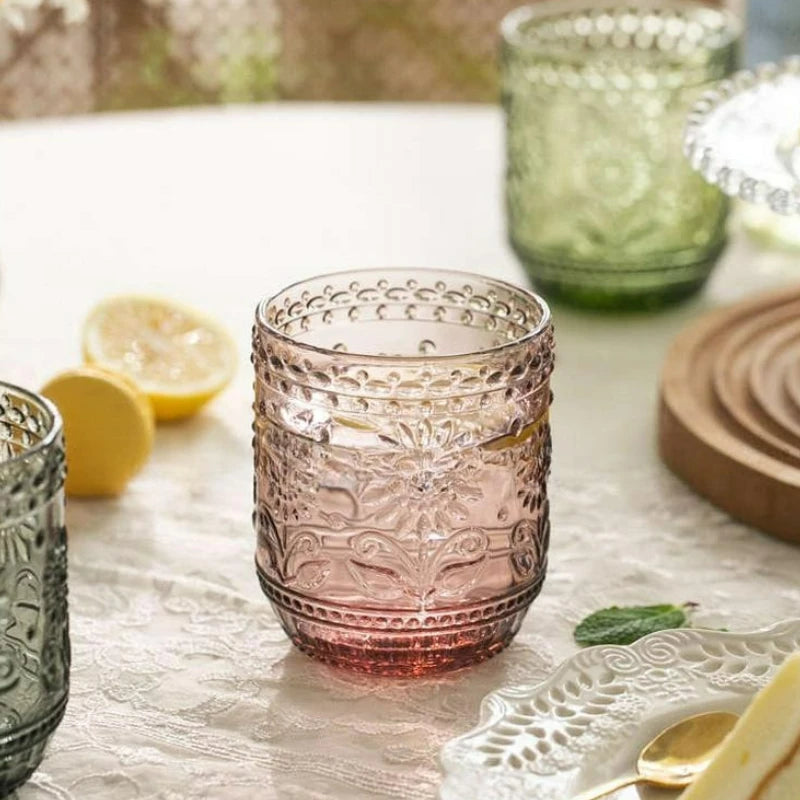 Verre vintage sans pied strié résistant chaleur cuisine