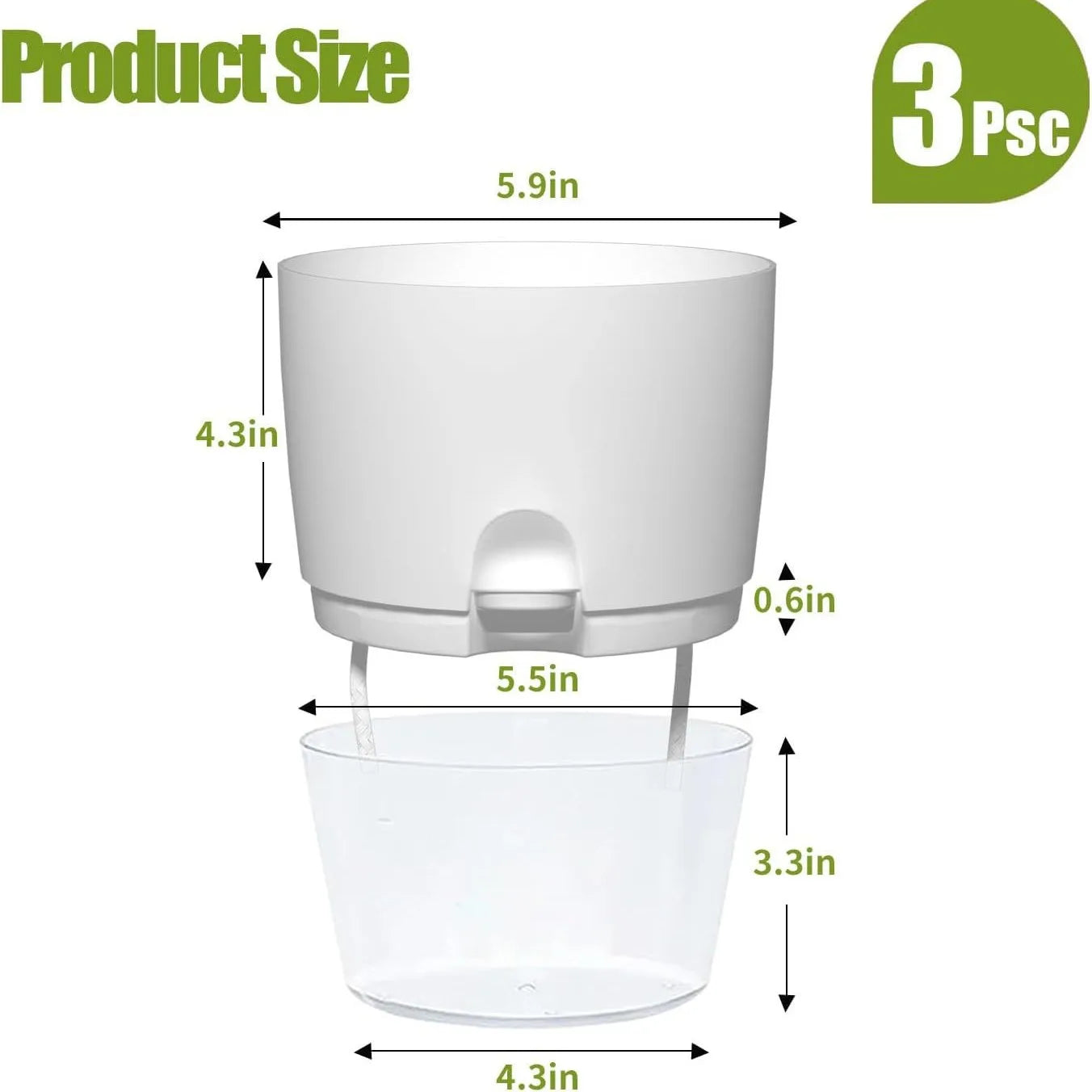 lot de 3 pots de fleurs transparents à double étage tendance jardin - vue 11 sur 10