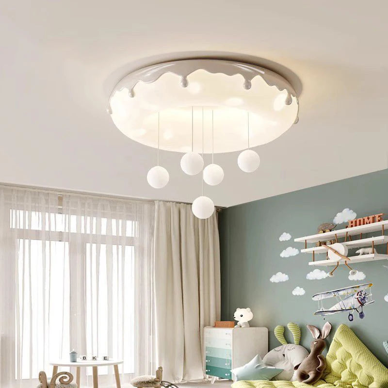 Macron Coloful Donuts Lamp 42cm 52cm Bedroom Ceiling Light White Pink Green Coffee Children‘s Room Chandelier Lights Indoor LED - vue 6 sur 23