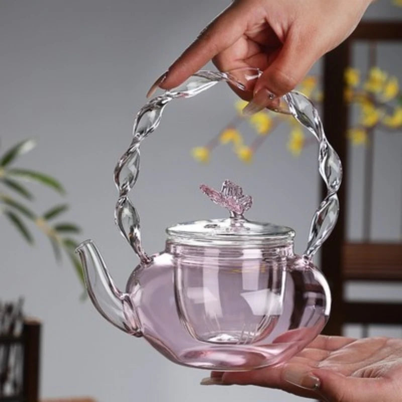 Theiere papillon verre borosilicate resistant chaleur 500ml - vue 5 sur 7