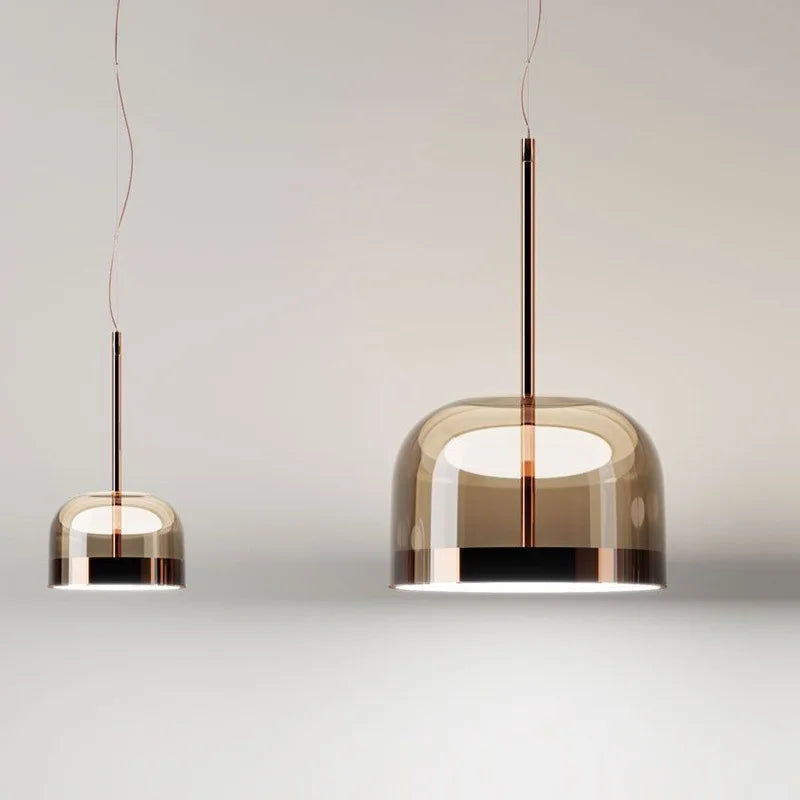 suspension en verre design nordique luminaire moderne à LED - vue 3 sur 9