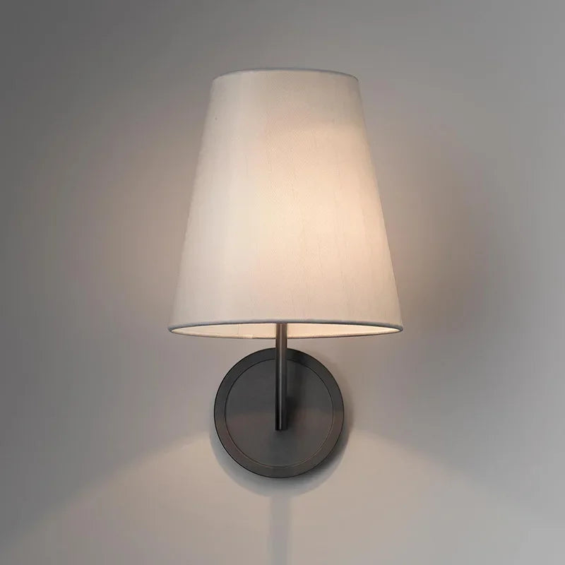 applique murale led en cuivre de luxe avec miroir tissu - vue 6 sur 8