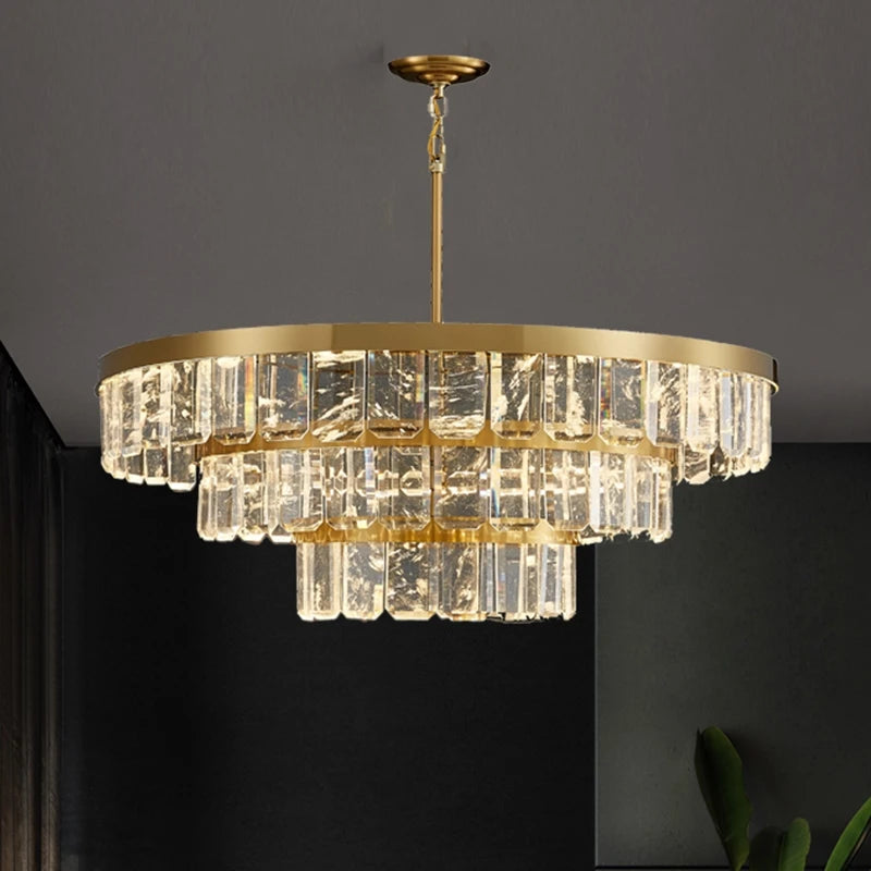 lustre en cristal multicouche nuage et brume pour hôtel avec corps en acier - vue 3 sur 15