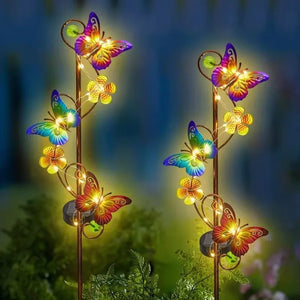 Dekorative LED-Solarleuchte Schmetterling für den Außenbereich