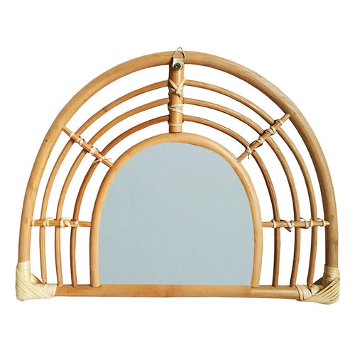 Nordic Style Straw Rattan Wall Decor, Round Rattan Mirror, Decoration Mirror - vue 10 sur 12