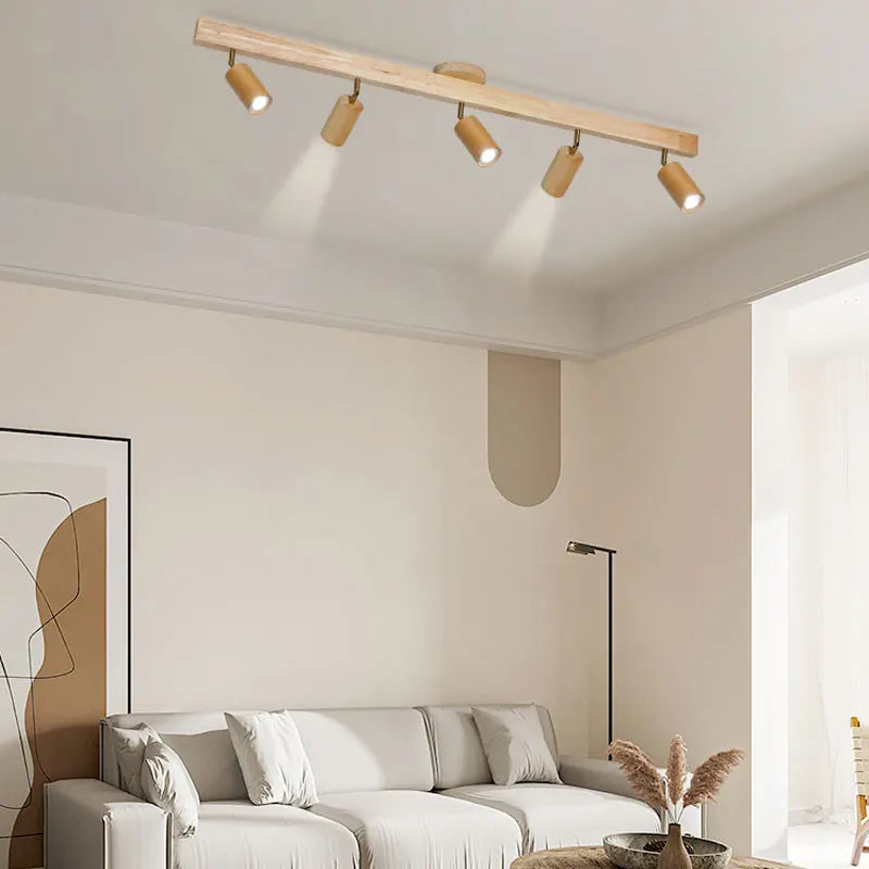 plafonnier led moderne en bois pour intérieur élégant - vue 5 sur 16