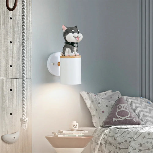 LED-Wandleuchte Kreatives Katzen- und Hundemotiv für Kinder - vue 5 sur 12