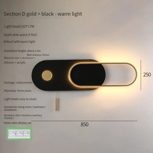 applique murale led moderne pour éclairage décoratif intérieur - vue 9 sur 12