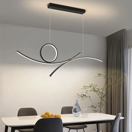 plafonnier led moderne design ondulé pour intérieur tendance 2024 - vue 6 sur 8