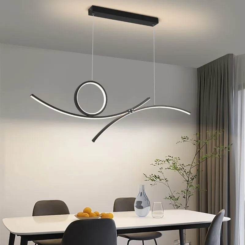plafonnier led moderne design ondulé pour intérieur tendance 2024 - vue 5 sur 8