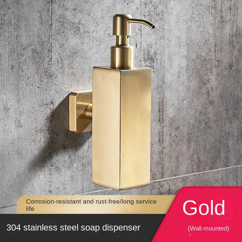 distributeur de savon mural en acier inoxydable 200 ml accessoires salle de bain - vue 9 sur 21