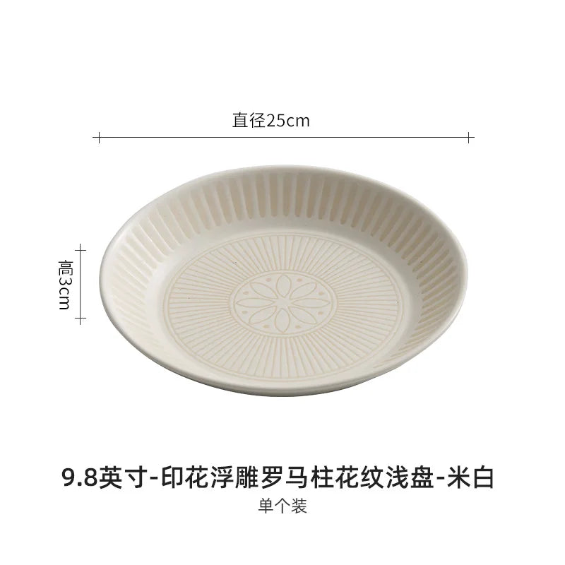 Assiette ceramique japonaise retro relief vaisselle artistique