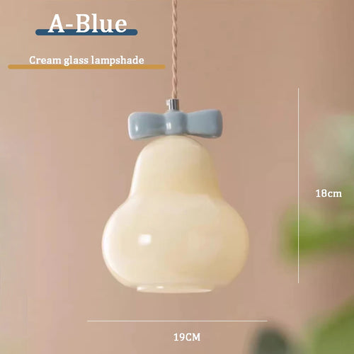 Pendelleuchte aus Glas mit rosa Schleife für das Kinderzimmer - vue 13 sur 13