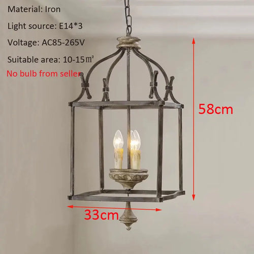 Créatif américain fer E14 lustre lumière porche Restaurant cuisine café chambre personnalité lumière Design lampes