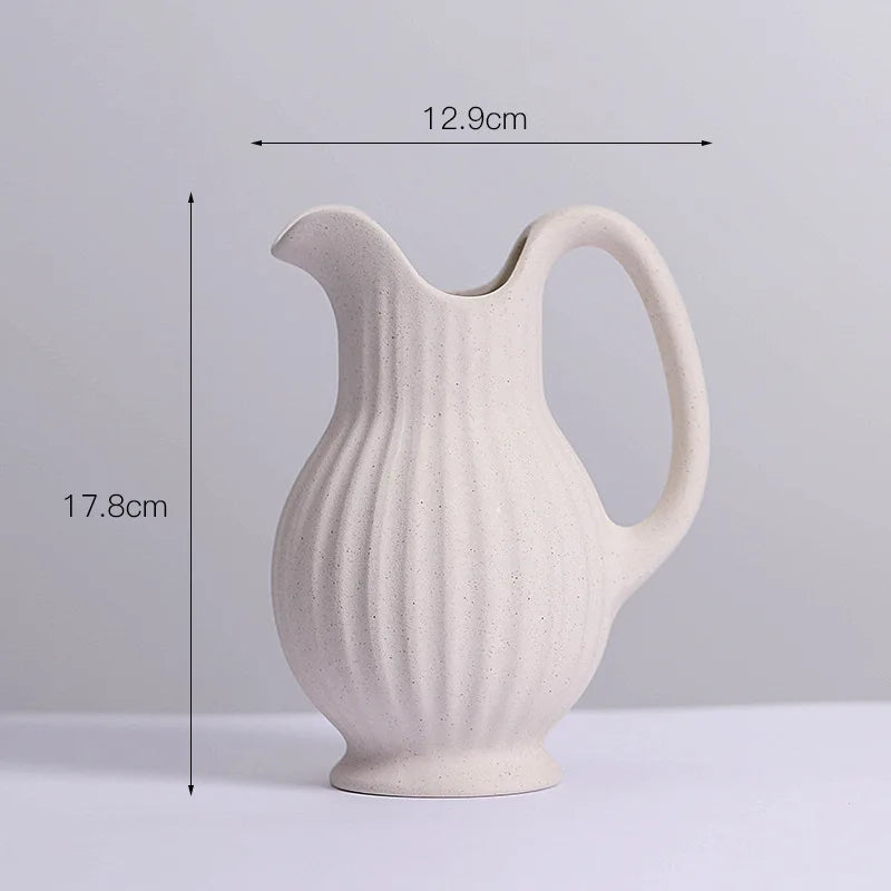 vase en céramique moderne décoration spirale pot à fleurs - vue 4 sur 6