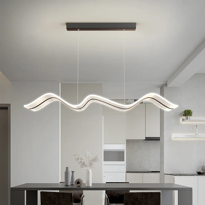 Suspension acrylique forme de vague moderne nordique