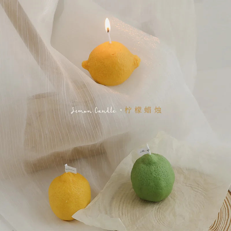 cadeau parfumé bougie citron décorative pour anniversaire fait main - vue 5 sur 10