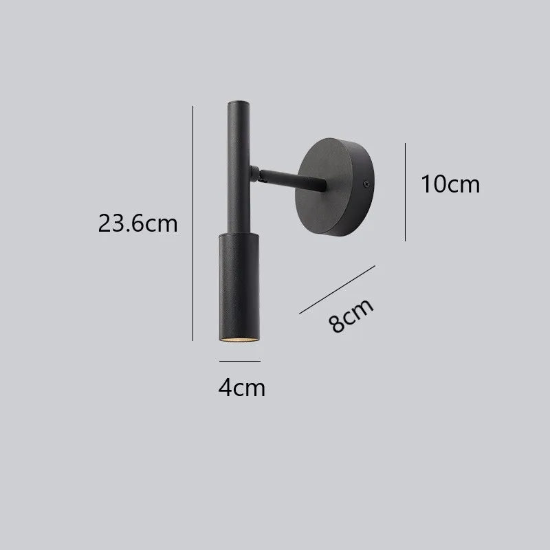 Minimalistische nordische LED-Wandleuchte aus Aluminium, drehbar