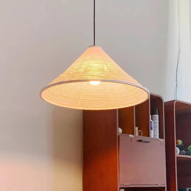 Japanischer Wabi Sabi Kronleuchter aus Reispapier LED - vue 6 sur 8