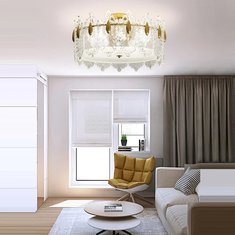 Luxuriöse Deckenleuchte mit LED-Licht und Fernbedienung - vue 9 sur 9