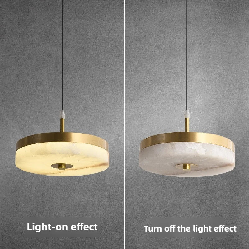 suspension en marbre blanc et cuivre design élégant pour intérieur moderne - vue 5 sur 7