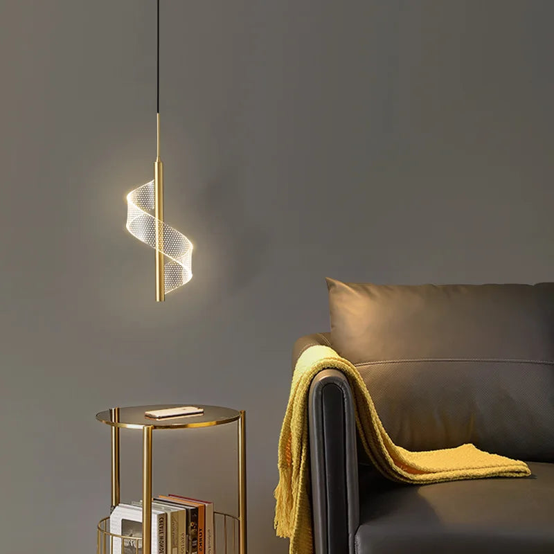 lustre moderne en verre ondulé design géométrique pour décoration intérieure - vue 5 sur 14