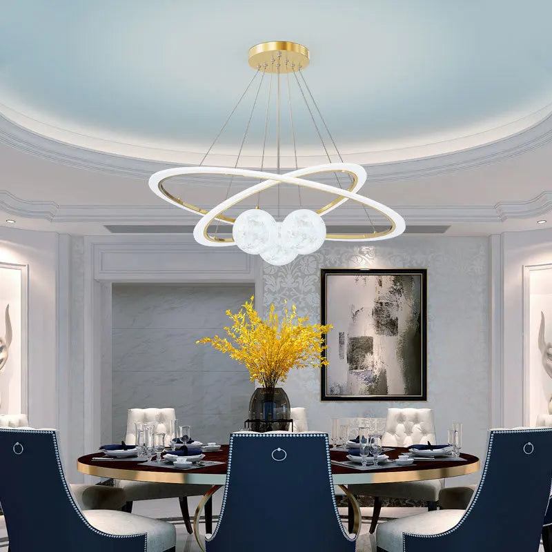 lustre en verre design nordique éclairage intérieur créatif décoratif - vue 5 sur 11