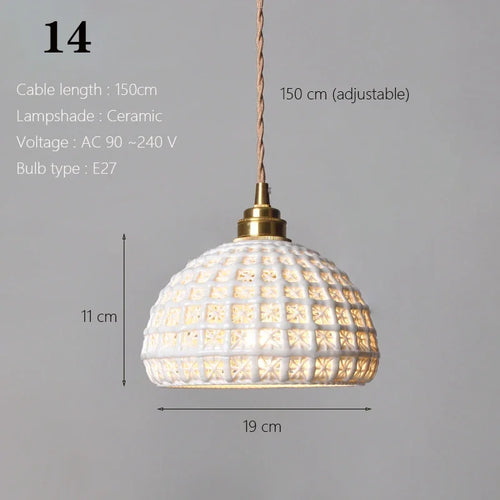 Japanische Pendelleuchte aus Keramik nordisches Design - vue 19 sur 21