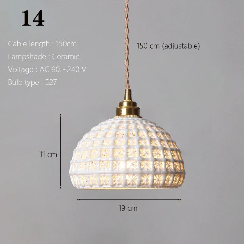 Japanische Pendelleuchte aus Keramik nordisches Design - vue 19 sur 21