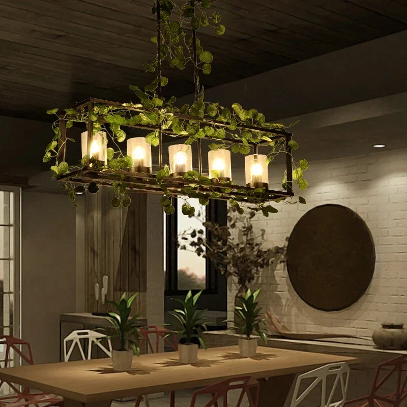 Pflanzen-Kronleuchter für Restaurant- und Bardekoration - vue 6 sur 14