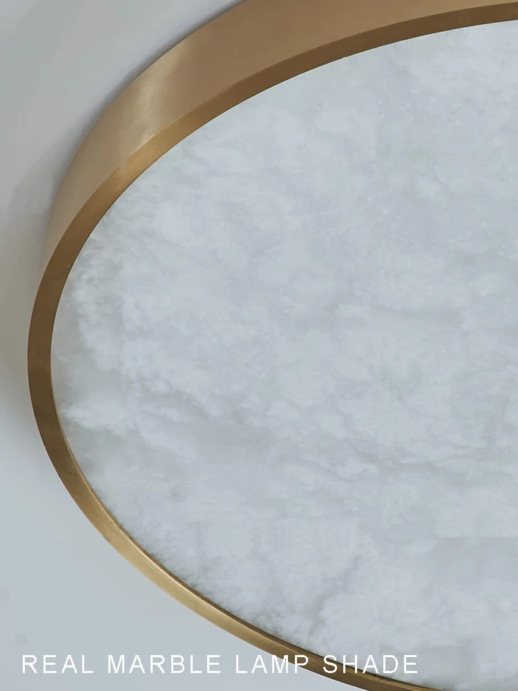 plafonnier led en marbre au design moderne en cuivre brossé - vue 5 sur 11