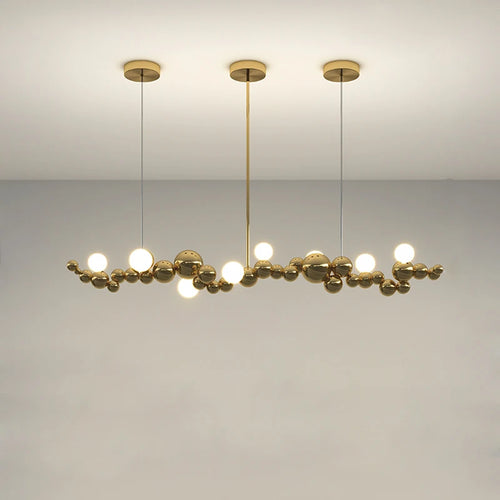 suspension design art déco en or chromé pour éclairage moderne