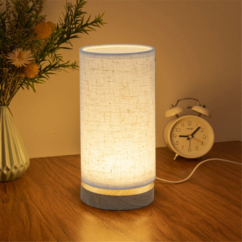 Tischlampe aus Massivholz im warmen und schlichten Stil - vue 4 sur 5