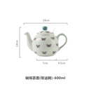 Théière céramique motif papillon animaux avec infuseur 500ml