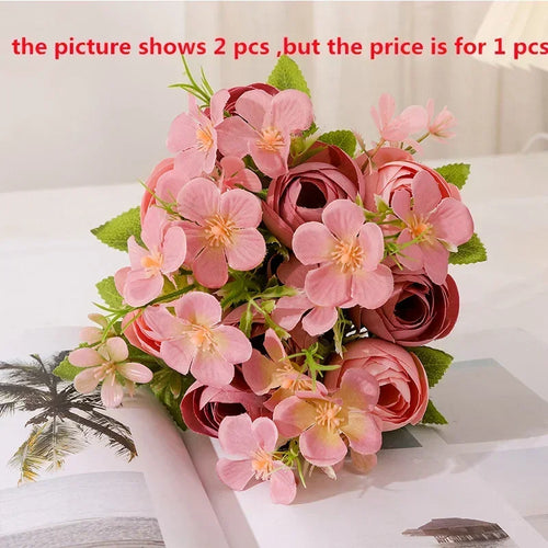 bouquet de fleurs artificielles en soie pour décoration intérieure - vue 12 sur 12