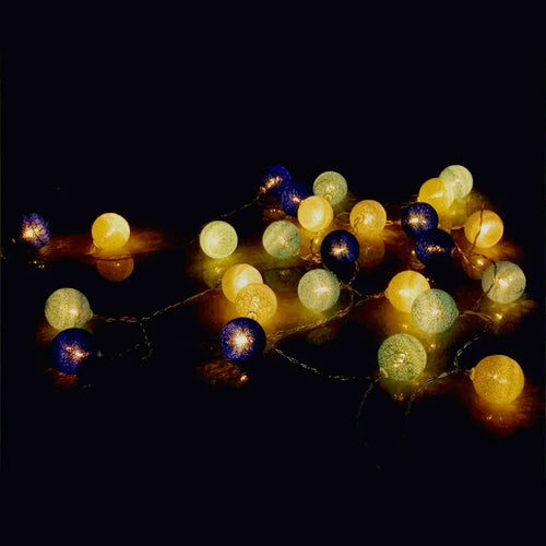 Cotton Ball Garland Lights String, Fairy Lights, Christmas, XmasHoliday Wedding Party, Baby Bed, Outdoor Decorations, 6m, 40 LED - vue 7 sur 16