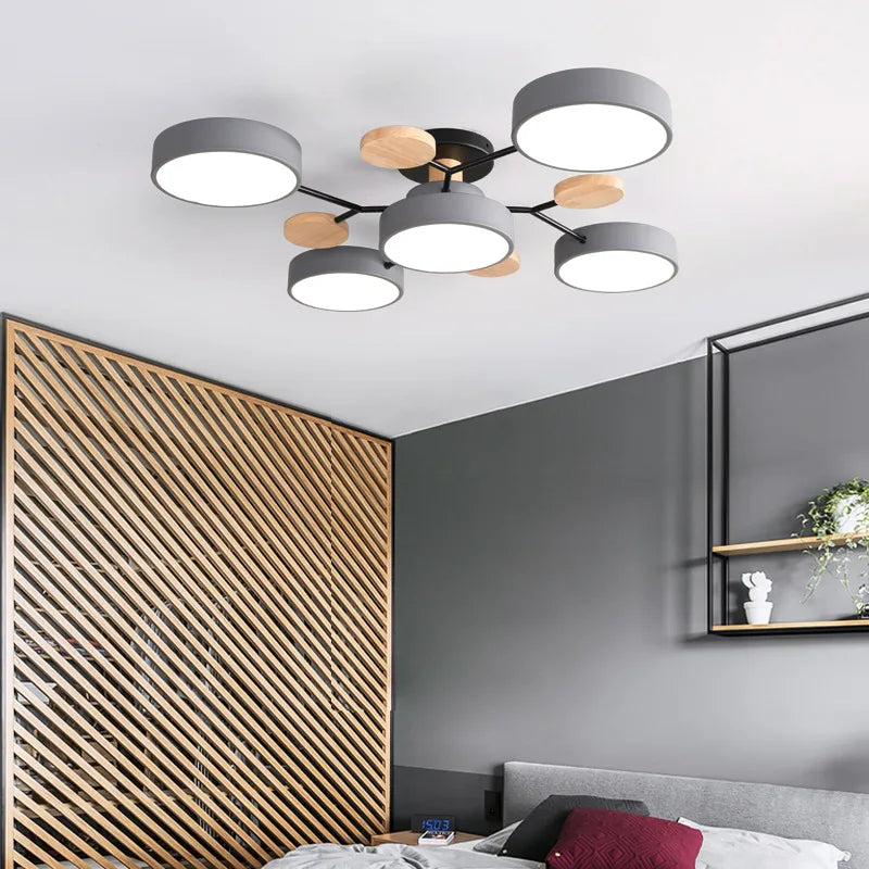 lustre en bois led style nordique pour diverses pièces - vue 5 sur 22