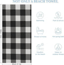 Serviette de plage carreaux légère anti sable rapide