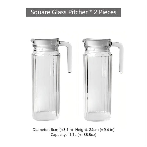 Pichet verre stries carrées carafe eau froide 11l