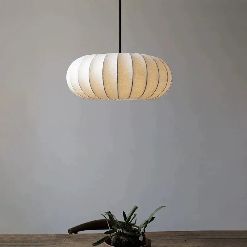 lustre nordique simple wabi sabi en soie led loft
