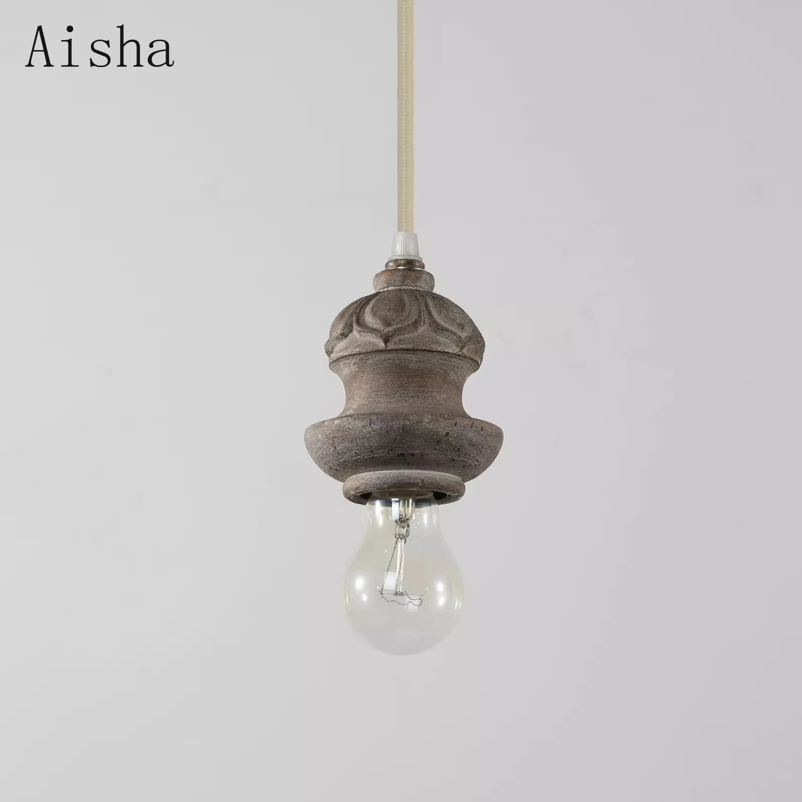 suspension rétro style rural imitation bois pour intérieur - vue 6 sur 8