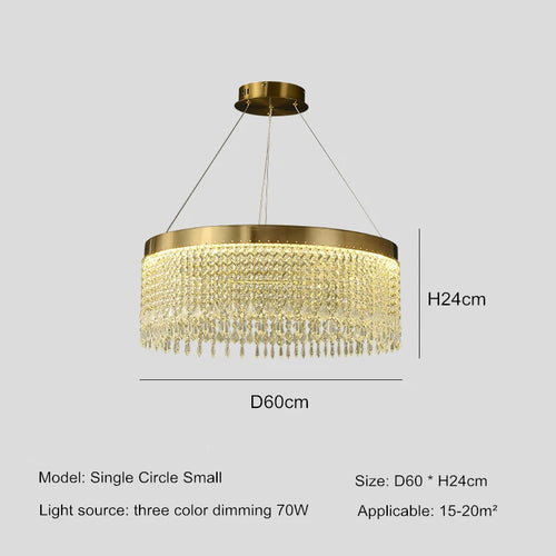 Moderner LED-Kronleuchter aus Kristall für elegantes Interieur - vue 10 sur 11