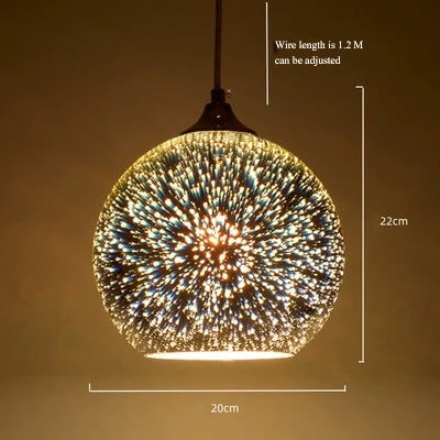 suspension en verre teinté en forme de feu d'artifice 3D - vue 12 sur 12